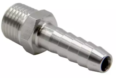 (Qty 5) 1/4  OD Barb X 1/4  Male NPT 316 Stainless Steel Hose Barb • $12.85