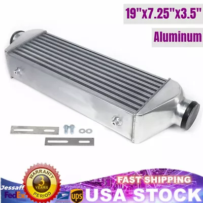 3 Inch Inlet Outlet  Aluminum Polished Turbo Intercooler Front Mounted Universal • $78.96