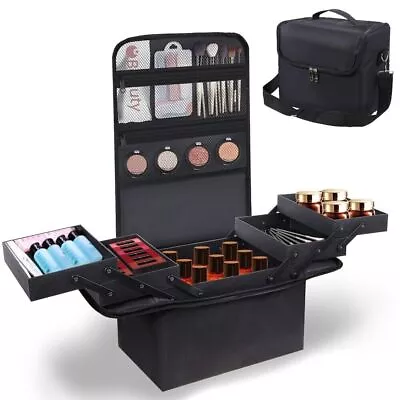 Make Up Case Organizer Vanity Travel Storage Box Cosmetic Beauty Bag Extra Large • £14.99