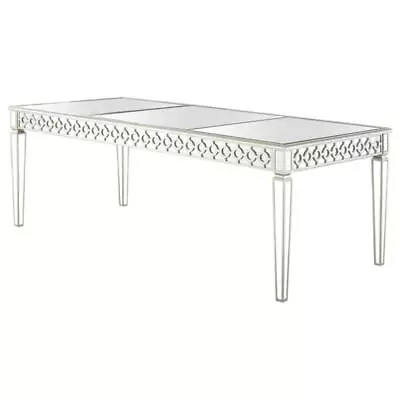 Best Master Sophie Solid Wood Dining Room Table In Silver Mirrored • $857.31