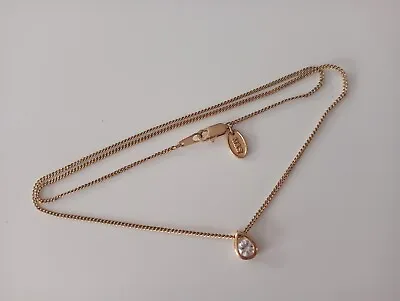 Marks And Spencer M&S Gold Tone Chain Necklace With Clear Stone Necklace • £4.99