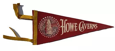 Vintage Howe Caverns Chinese Pagoda Felt Mini 12  Pennant Old New York Early Old • $5.99