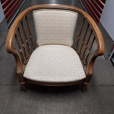 Mid-Century Modern Set Of 2Curved Back Chair Original Fabric Walnut Wood/pillows • $747.99