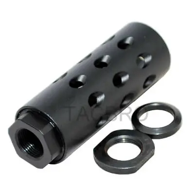 9MM Black Aluminum 1/2 X28 Muzzle Brake  W/ Crush Washer & Jam Nut • $19.99