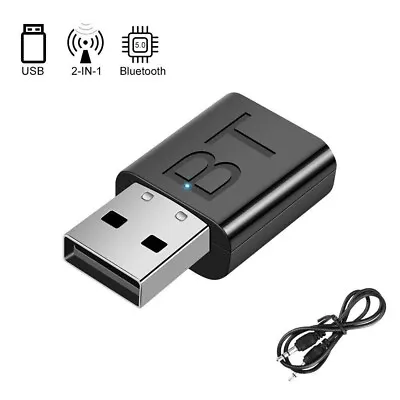 Bluetooth 5.0 USB Wireless Transmitter Receiver 2in1 Audio Adapter 3.5mm Aux Car • $4.99
