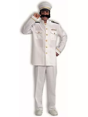 Captain Cruise Ship Sailor Navy Officer Nautical White Suit Adult Mens Costume • £68.34