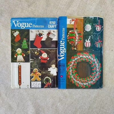 Vintage Vogue Christmas Patterns 8410 & 8752 Ornaments Decorations • $14.99