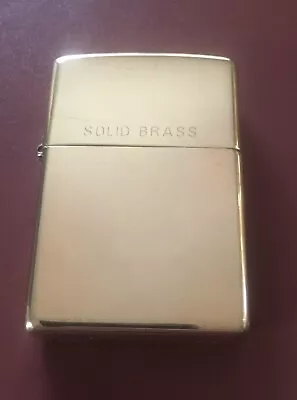 Zippo Lighter Solid Brass 1999 Unstruck Case Instructions & Warranty USA Made • £44.99