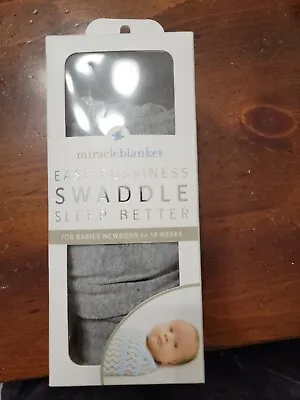 Miracle Blanket Newborn Baby Solid Heather Gray Ease Fussiness Swaddle Blanket • $25