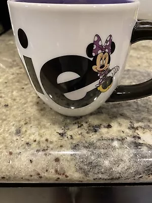 Large Minnie Mouse Mug Disney Parks 20 Oz Purple White Black Cup. • $14.99