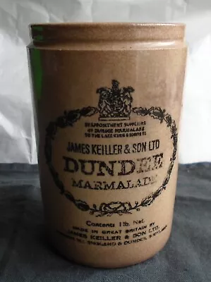 James Keiller & Son Dundee Marmalade Jar Late King George VI Stoneware Pot • £10