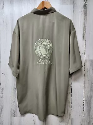 Vintage Versace Jeans Couture Shirt Men XL  Green Classic Embroidered Logo  • $69