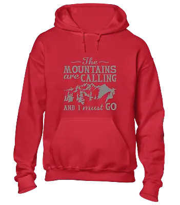 The Mountains Are Calling Hoody Hoodie Outdoors Nature Hiking Camper Van Top • £16.99