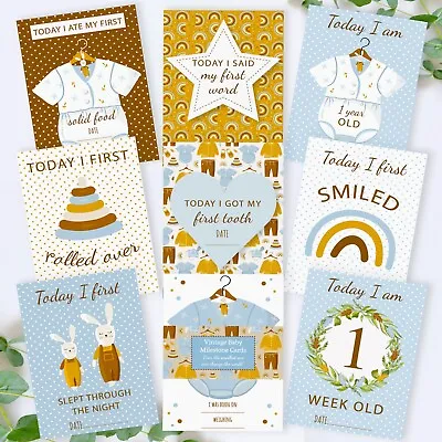 Baby Boy Milestone Cards • Baby Shower Gift • New Baby Gift • Vintage • Present • £5.99