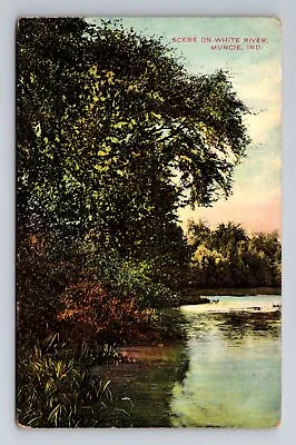 Muncie IN-Indiana Scene On White River Antique Vintage Postcard • $7.99
