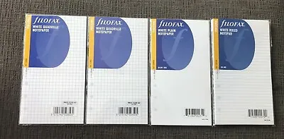 Filofax Personal Notebook Quadrille Line Plain 4 Pack Planner Refill White Paper • $14.55