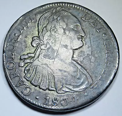 1804 Spanish Mexico Silver 8 Reales Genuine 1800's Colonial Dollar Pirate Coin • $149.95