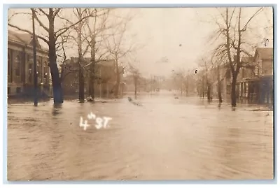 1913 Fourth Street View Flood Disaster Middletown Ohio OH RPPC Photo Postcard • $19.97