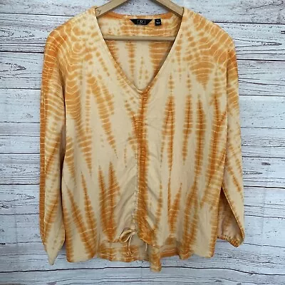 G By Giuliana Tie Dye Waffle Knit Adjustable Front Top Woman’s Sz XL Orange • $16.99