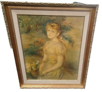Replica Oil Painting Pierre Auguste Renoir Young Girl With A Basket Of Flowers   • £35