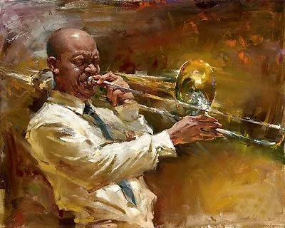 Dream-art Oil Painting Male Portraits Playing Jazz Music Jazz Musicians Canvas • $69.29