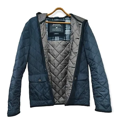 Burton Menswear Black Quilted Hooded Jacket - Size Small • $24.87