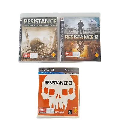 Lot Of 3 PS3 Games - Resistance: Fall Of Man 1 / 2 / 3 - Complete With Manuals • $52