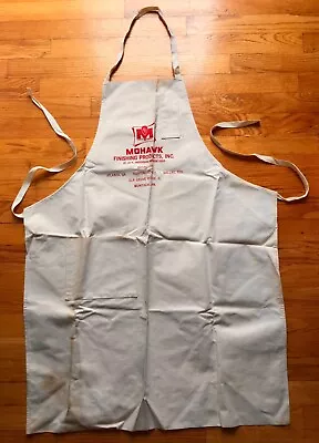 Vtg Canvas Cloth Work Apron Mohawk Finishing Products • $26