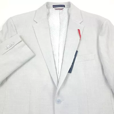 $295 Tommy Hilfiger THflex Conrad Solid Weave Gray Blazer Jacket Mens Size 42L • $46.87