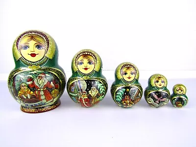 Matryoshka Nesting Doll 5.5  5 Pc. Morozko Fairytale Hand Christmas Russian 997 • $96.04