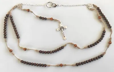 St. Benedict Franciscan Rosary Crown Wooden  With  BELT HABIT Rosary • $29.99