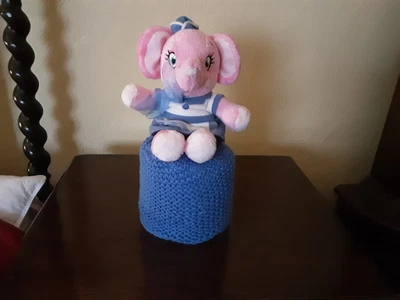 £4.99 • Buy New Hand Knitted Pink Elephant Toilet Roll Cover