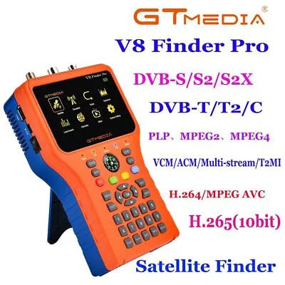 MPEG-4 GTMEDIA V8 FINDER PRO Meter Satellite Signal Finder DVB-S2/T2/C Combo • $180.98