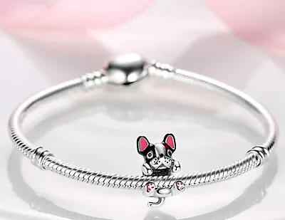 Genuine Sterling Silver 925  French Bulldog Puppy Dog Charm • £12.99