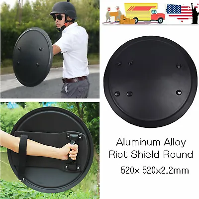 Round Metal Anti-Riot Shield Police Tactical CS Campus Security Protection Black • $53.50