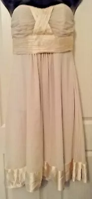 Size 10 Women's Vintage Cream Sleeveless Cross Front Forever New Dress Bnwt • $30