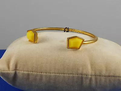 Vince Camuto Goldtone PASSIONFRUIT Neon Yellow Cuff Bracelet C602456 $58 • $17.99