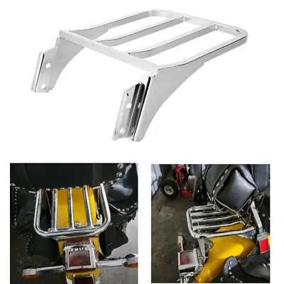 Chrome Motorcycle Sissy Bar Backrest Luggage Rack For Sportster XL 883 1200 Dyna • $63