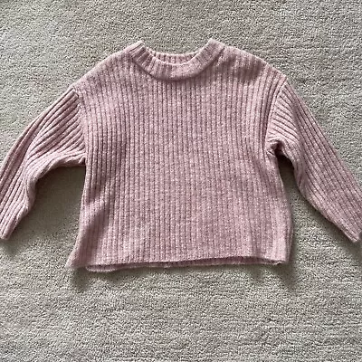Zara Baby Girl Pink Ribbed Knit Jumper 12-18 Months • £2.70