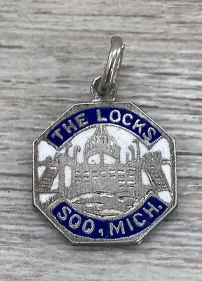 Sterling Silver Soo Locks Michigan Museum Lake Superior Souvenir Charm Pendant • $16.99
