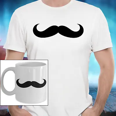 Mustache Mens Womens Tshirt Or Coffee Mug • $19.95