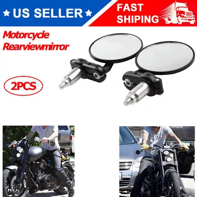 Motorcycle 7/8  Handle Bar End Side Mirrors For Honda Suzuki Yamaha Kawasaki • $13.55