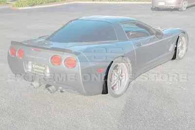 EOS Extended GLOSSY BLACK Front Rear Rock Guard Mud Flaps For 97-04 Corvette C5 • $189.98