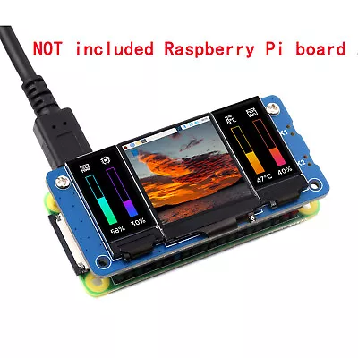 Triple LCD HAT 1.3” Display Dual 0.96” Screen For Raspberry Pi Zero 2 W 3 4 B 5 • $30.43