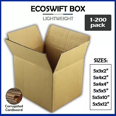 5  Corrugated Cardboard Boxes Shipping Supplies Mailing Moving - Choose 6 Sizes • $16.99