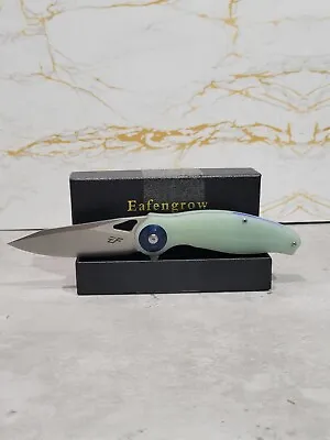 Eafengrow EF76 Pocket Knife Eith G10 Handle Ball Bearing Folding Knife Jade • $18.90