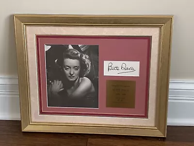 Vintage Hollywood Disney Sid Cahuenga COA Framed Signed Autograph Bette Davis • $329