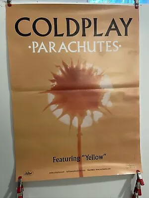 P4 Band Rare Coldplay Poster (Folded) Parachutes Album Yellow Cold Play 18 X 24 • $169.83