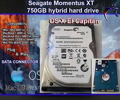 APPLE Mac OS PR-LOADED OSX: Momentus XT  750GB Solid State Hybrid Drive (SSHD). • $39.99