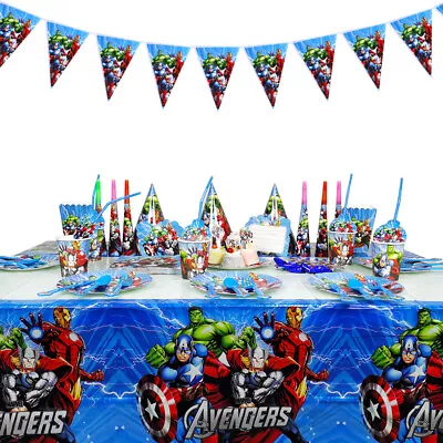 Marvel Avengers Superhero Party Birthday Spider Hulk Decoration Tableware Plate • £3.69